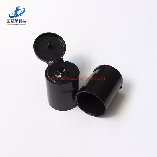 20/410 28/410 24/410 Plástico para botellas de desinfectante para manos Prensa Tapa superior de disco abatible en blanco y negro