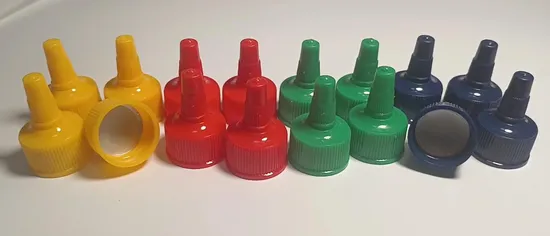 Tapa superior abatible de plástico transparente de 28 mm para botellas de bebidas y agua