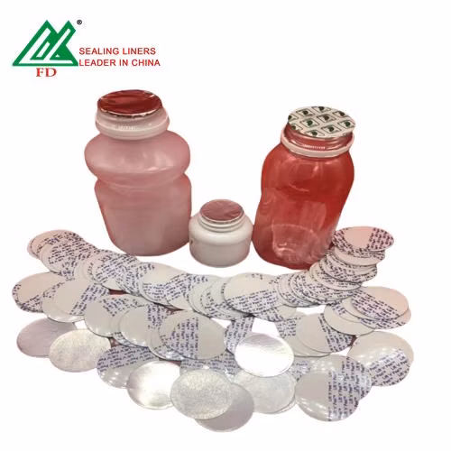 Revestimiento de sello de tapa de botella de alimentos de inducción de cartón con respaldo de papel de aluminio para frasco Revestimiento de sello sensible a la presión Revestimiento de sello sensible a la presión